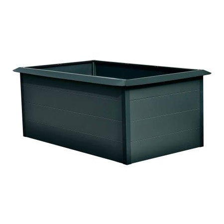 Almo Fulfillment Services Hanover Galvanized Steel Rectangular Raised Garden Bed with Border, 44"D x 63.8"W x 30"H, Gray HANRECGB-1GRY